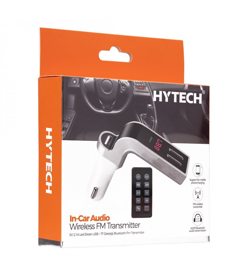 Hytech Hy-xcb75 5v 2.1a Led Ekran Usb +tf Desteği Gri Bluetooth Fm Transmıtter
