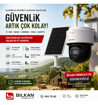 Hikvision DS-2CFSP4/4G AOV 4G Solar Güvenlik Kamerası | Dağ, Bahçe, Çiftlik ve Şantiye Güvenliği