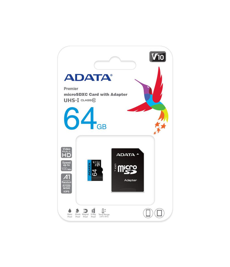 ADATA Premier 64GB Micro SDHC U1/C10 AUSDX64GUICL10A1RA1 Hafıza kartı