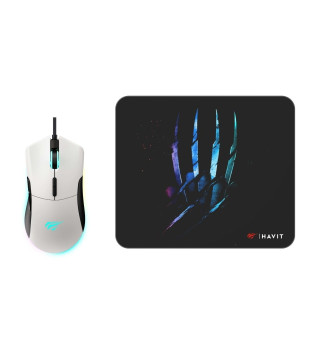 Havit Gamenote MS1037CM Wireless Gaming Oyuncu Mouse + Mouse Pad Beyaz set