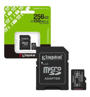 Kingston 256GB Canvas Select Plus Class 10 UHS-I U1 V10 microSDXC Hafıza Kartı (SDCS3/256GB)