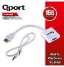 Qport Q-HD-VGJ Hdmi To Vga Çevirici + Ses Girişli + Güç Girişli