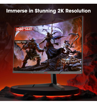 Koorui 27 inch 27E6QCA Curved 180Hz Gaming 2K Monitör Siyah 1ms 2560x1440, QHD, 180Hz, FreeSync, DP, HDMI, Vesa monitör
