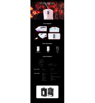 Havit Gamenote MS966SE RGB Wireless Gaming Mouse 4 Modlu Beyaz
