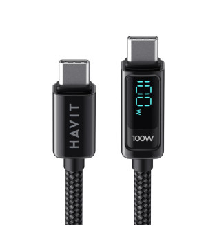 Havit CB6247 Type-C to Type-C Göstergeli Şarj Kablosu PD100W