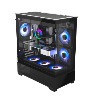 Havit Gamenote CF925 Şeffaf Bilgisayar Kasası 3 Fanlı Kumandalı ITX/M-ATX/ATX/E-ATX Siyah