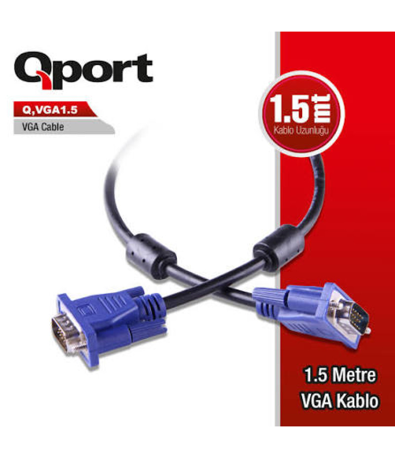 Qport Q-Vga1.5 1,5 Metre Vga Kablo