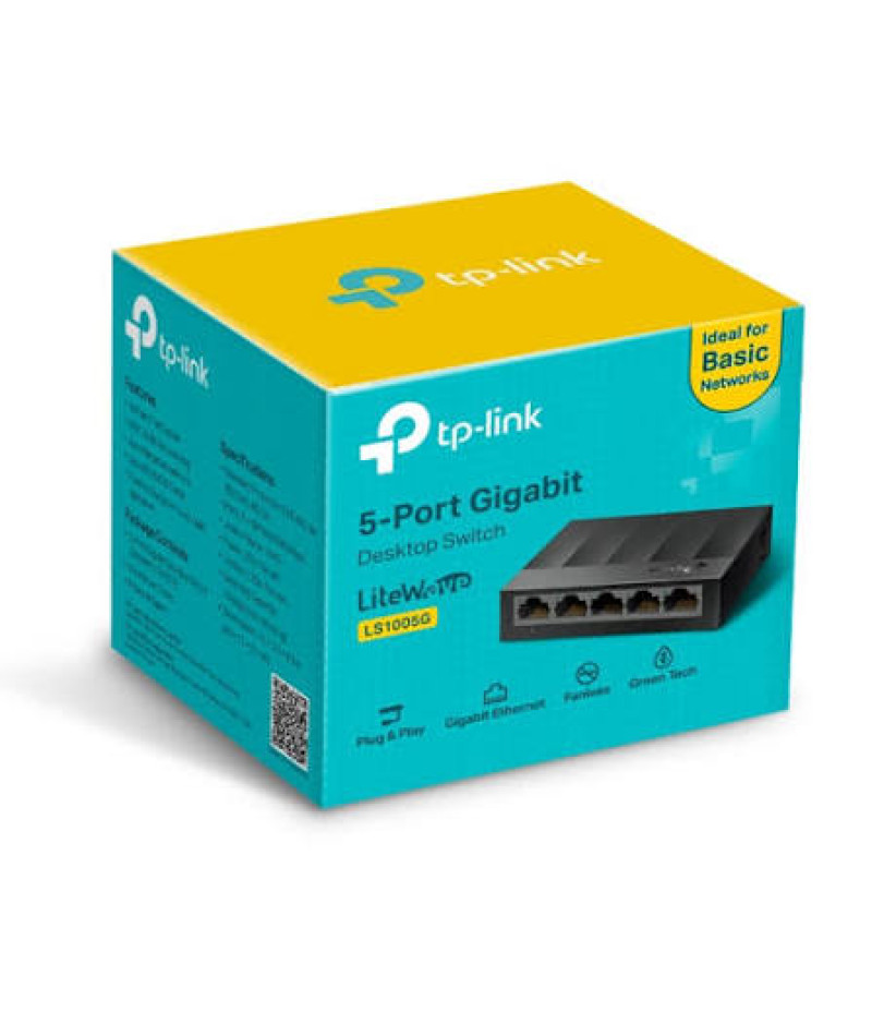 TP-Link LiteWave LS1005G 5-Port 10/100/1000Mbps Gigabit Masaüstü Ethernet Switch